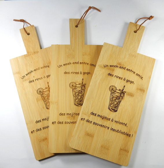 Planche apéro - gravure sur poignée