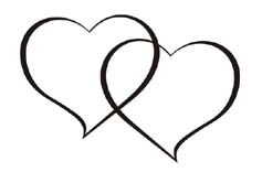 motif coeurs asymétriques à graver sur verre