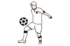 motif joueur de foot pour verre gravé