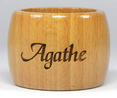 Rond de serviette en hêtre ouverture élargie surverni